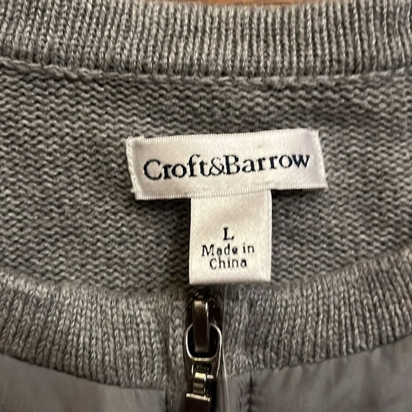 Croft & Barrow Gray Sweater Jacket Size L - Picture 2 of 7